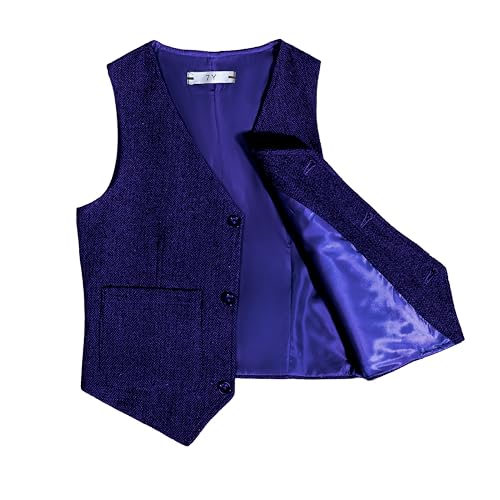 Image of Boys Retro Tweed Vest for Kids Classic Casual Waistcoat