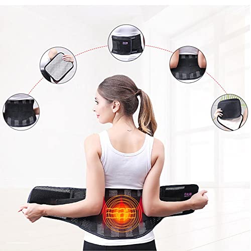 Soporte Lumbar Cinturón Auto-calentamiento Faja Lumbar  Para Espalda Baja Dolor Artritis Espasmo Muscular Para Hombres Y Mujeres Con 3 Retirable Almohadillas Lumbares ( Color : Black , Size : M/Medium - imagen 4