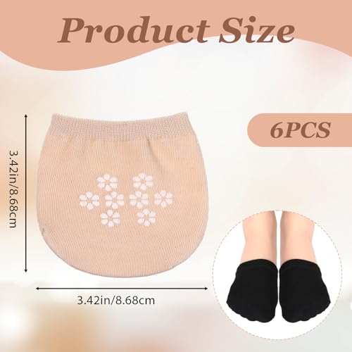 6 Pairs Toe Socks Womens for Mules Half Socks Toe Topper Covers Seamless Grip Non Slip Hidden ToeCovers for Clogs Footies2
