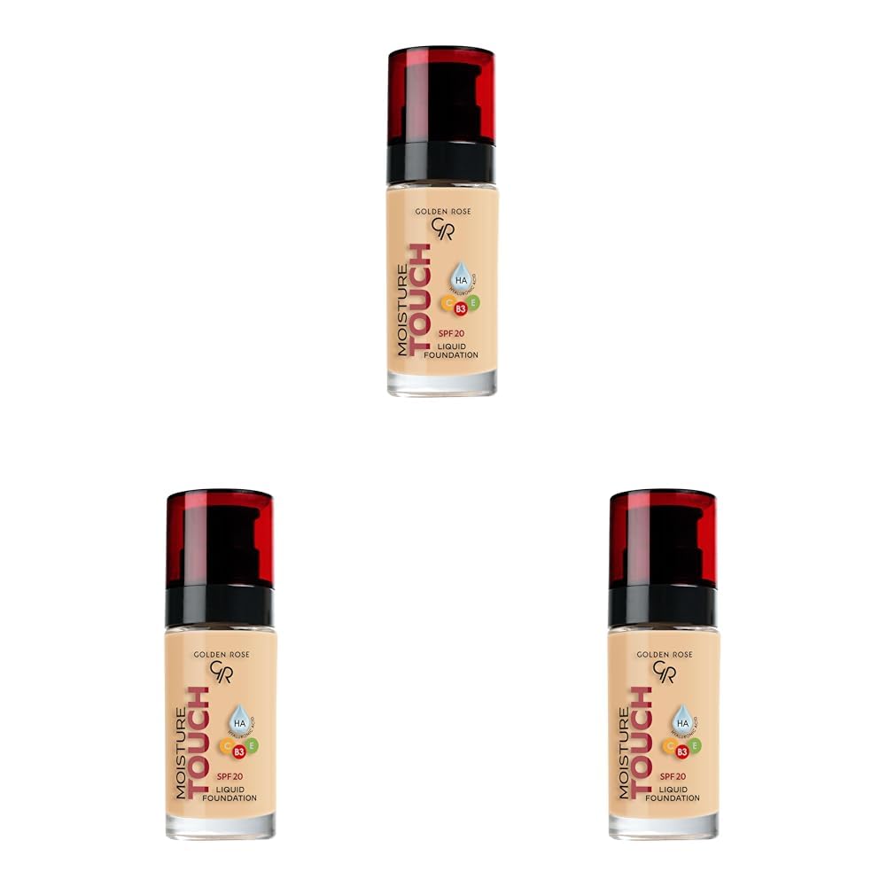 Golden Rose Moisture Touch Foundation No: 109 - Hyaluronik Asitli Nemlendirici Fondöten SPF 20-30 ml (3 paketi)