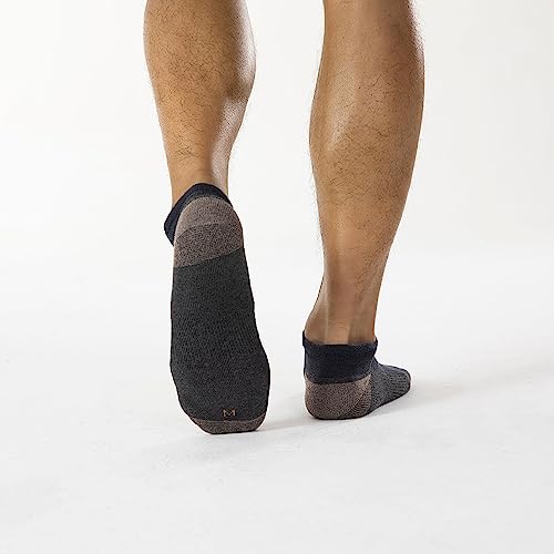 WANDER Merino Wool Ankle Running Hiking Socks 3 Pairs Lightweight Cushioned Sweat-Wicking No Show Athletic Socks Men Women3