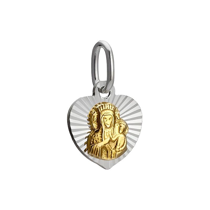 Médaillon argent 925 Mère de Dieu symbole amour chrétien