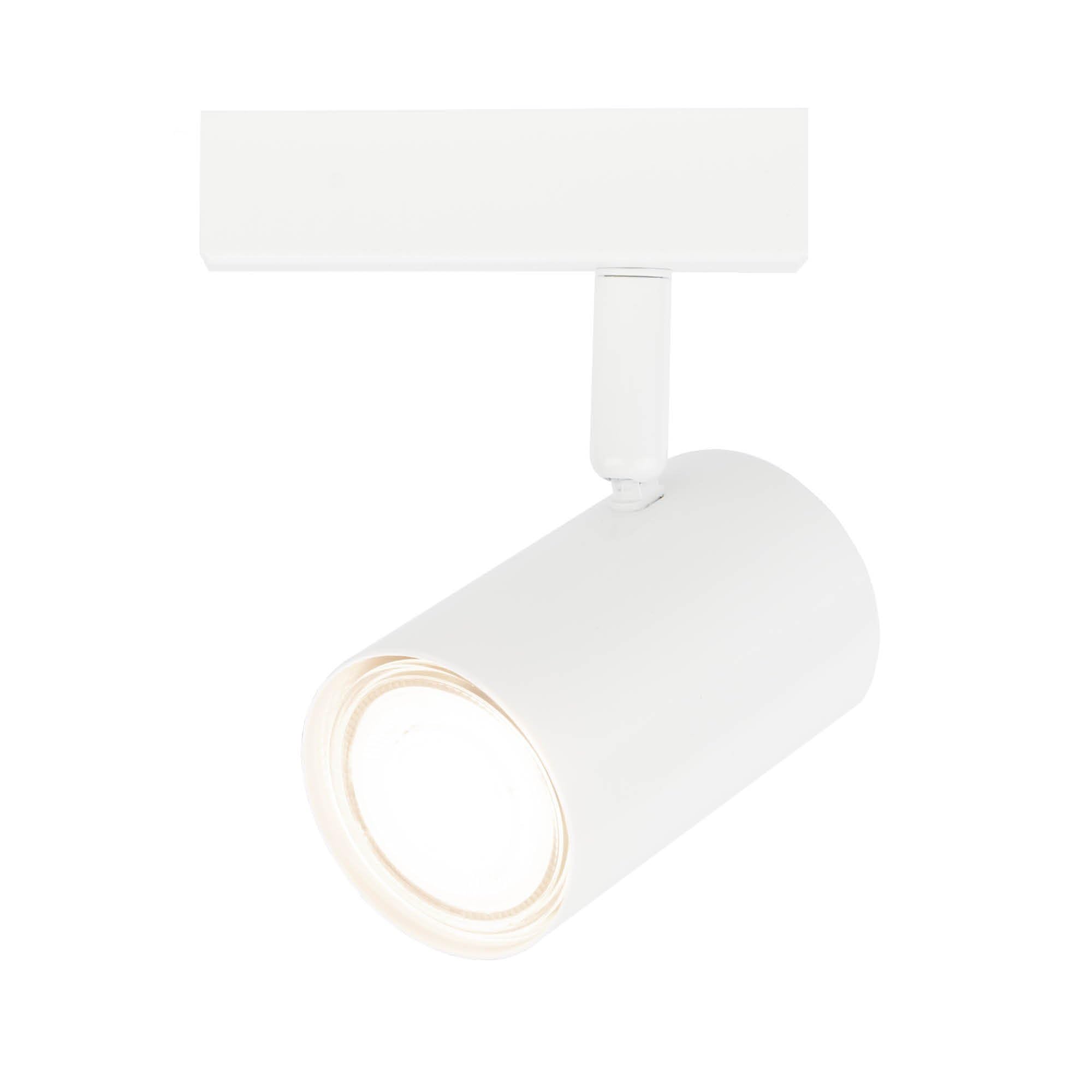 Ledvion - LED Ceiling Spotlight, White 1-Light, Dimmable, 5W, 4000K, Rectangular, GU10 Fitting, IP20, Tiltable, Includes GU10 Lamp
