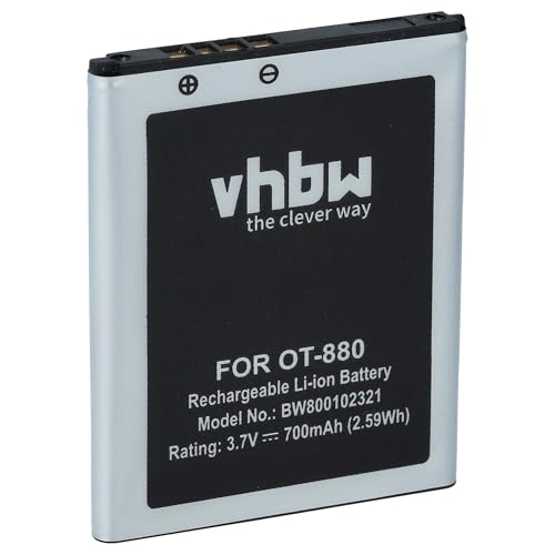 vhbw Batterie Compatible avec Alcatel One Touch OT-710D, OT-806, OT-807, OT-810, OT-710 Xtra,...