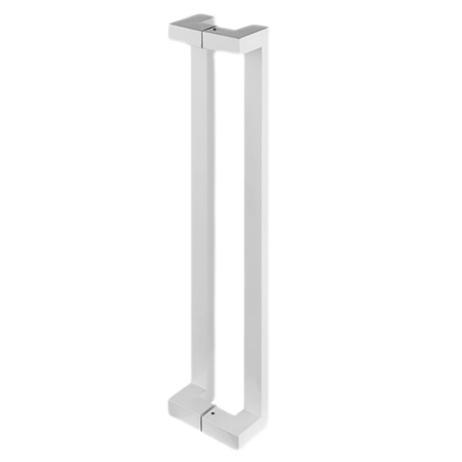 Poignée porte coulissante acier inoxydable double face blanche 60cm pour porte bois et verre