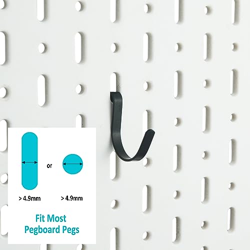 G.Core Black Pegboard J Hooks Accessories - 40Pcs Metal Peg Board Hooks For Hanging thumb #3