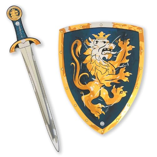 Liontouch - Noble Knight Foam Sword & Shield for Kids, Blue - Age 3-8 Years | Durable & Safe Medieval Toy Set | Weapons & Battle Accessories for Pretend Play, Dress Up & Knight Costumes for Boys