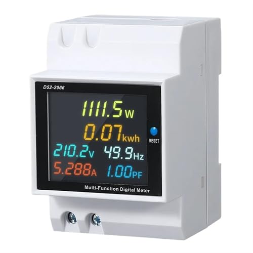 6 in 1 AC Monitor 110V 220V 380V 100A Voltage Current Power Factor Active KWH Electric Energy Frequency Meter Volt AMP(D52-2066 (200-450V))