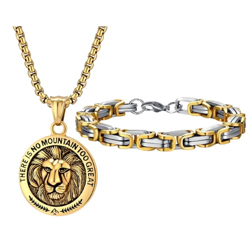Collar y pulsera para hombre Caimeytie de león para lucir en fiestas y eventos