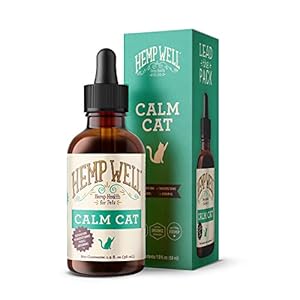 Hemp Well Calm Oil for Cats – Natural Calming Aid for Anxiety, Travel & Stress – Supports Relaxation, Reduces Unwanted Behavior & Grooming Issues – Organic Hemp Formula – 2 oz