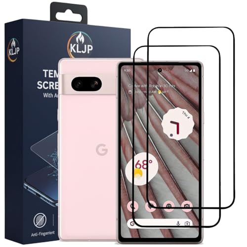 Image of Premium Tempered Glass Screen Protector Compatible for Google Pixel 7A Black (Pack of 2) with Edge-to-Edge Coverage and Easy Installation kit