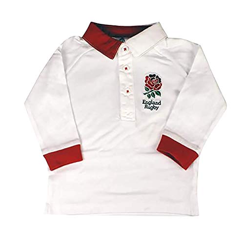 RFU England Rugby Baby/Toddler Long Sleeved Rugby Shirt | White | 2019/20 (18-24 Months)
