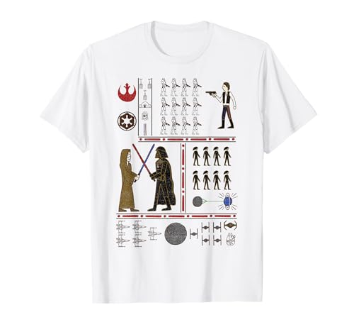 T-shirt Star Wars hiéroglyphe noir à manches courtes pour look streetwear