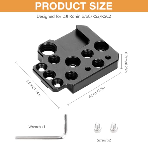 Image of ZORBES Aluminum Gimbal Extension Plate for DJI Ronin RS4, RS3, RS2, and RSC | Adds Mounting Space, Supports Creative Filming Rigs, Aluminum Construction, for Ronin Gimbal Accessories