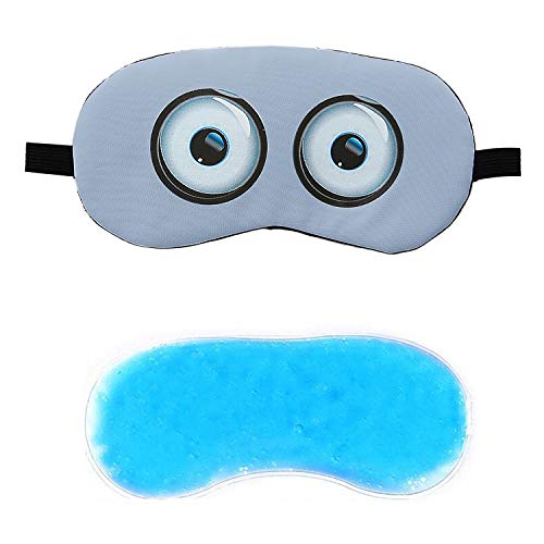Image of Eye Mask for Sleeping with Adjustable Strap Super Soft Sleeping Mask Blind Fold for Comfortable Sleep Travelling Sleep Mask Pad for women (RoundeyeBlue-Gel)