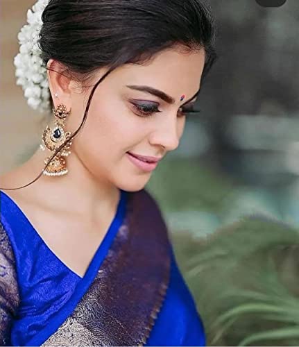 Image of Avantika Fashion Woven Kanjivaram Soft Lichi Silk Embellished Banarasi Saree With Blouse Piece For Women