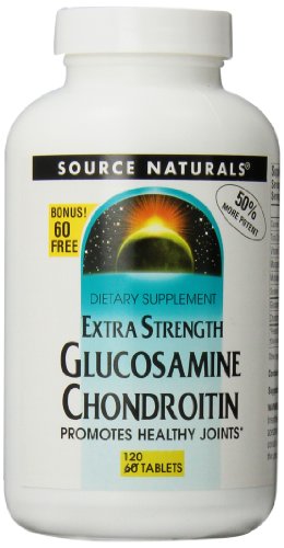Source Naturals Extra Strength Glucosamine/Chondroitin Tablets, 60+60 Tablets