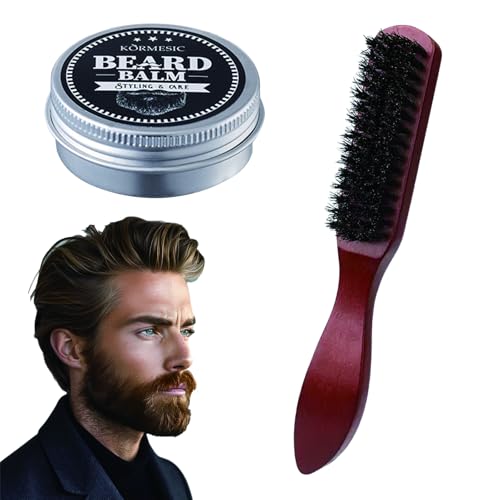 UZYXC Beard Brush de Cerdas de Jabalí con Bálsamo,...