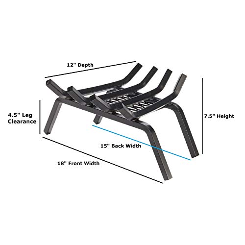 Liberty Foundry G200-18-BX Fire Grate, 18" W x 12" D x 7.5" H, Black