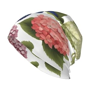 YYHWHJDE Hortensia’s madeliefjes vlinders prints volwassen gebreide muts – zachte en comfortabele muts voor buitenactiviteiten zwart, Zwart, Eén Maat