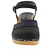 BJORK Swedish Comfort Mila Low-Heel Wooden Clog Sandals (EU-38, Black-Navy)