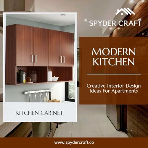 Image of Spyder Craft Matte Finish EA116 Wall Mounted Kitchen Cabinet Multi-Purpose Cabinet for Kitchen |Living Room & Bedroom|Bathroom Organizer Color: Walnut-Brown || Assembly -DIY (Do-It-Yourself)
