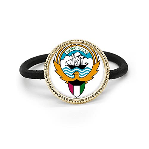 Tocado de metal plateado con emblema de Kuwait y África premium