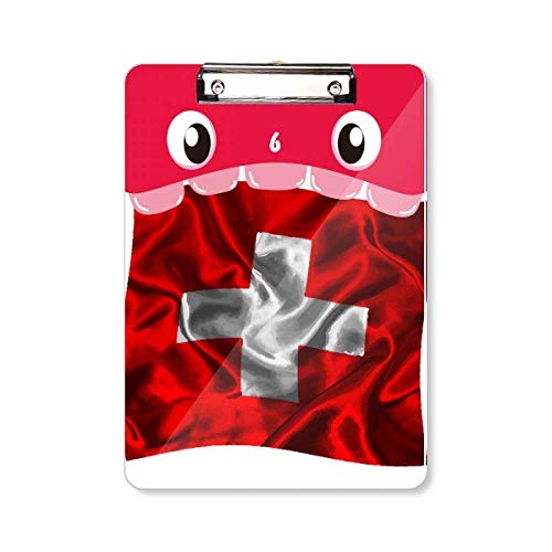 Porte-bloc motif drapeau suisse en soie A4 porte-document rigide