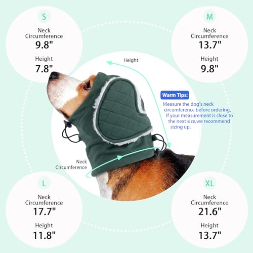 Image of MIGOHI Adjustable Dog Ear Cover for Small Dogs,Dog Ear Muffs with Sound-Absorbing Pads,Head Wrap Calming Hoodie for Dogs Noise Anxiety,Thunder,Fireworks,No Shake Ear Wraps for Dogs Hematoma,S,Green