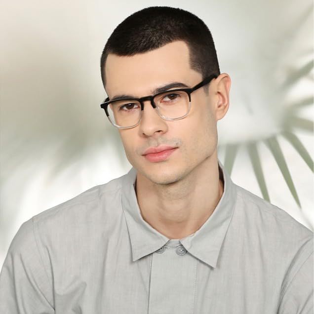 Image of John Jacobs Blu Cut & Antiglare Zero Power Computer Eyeglasses | Full Rim | Rectangle Shape | For Men & Women | Small | JJ E13004