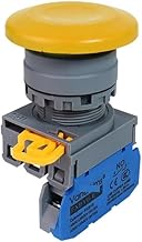 Interruptor momentáneo tipo seta de 22mm FXBY6, interruptor de botón de plástico, enclavamiento, reinicio automático, rojo, amarillo, azul, verde, blanco y negro, 1 Uds. (Color : Yellow, Size : MOME