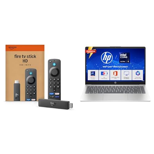 HP 15 Intel Core Ultra 5 FD1458TU AI Laptop and Amazon Fire TV Stick HD (newest model) Combo, save extra