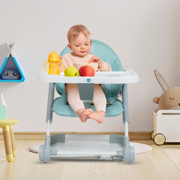 Mee Mee 2-in-1 Booster Seat and Baby Chair with 3-Height Adjustments with Removable Food Tray & Safety Belt, for Babies of 6 Months+ (Grey) 1