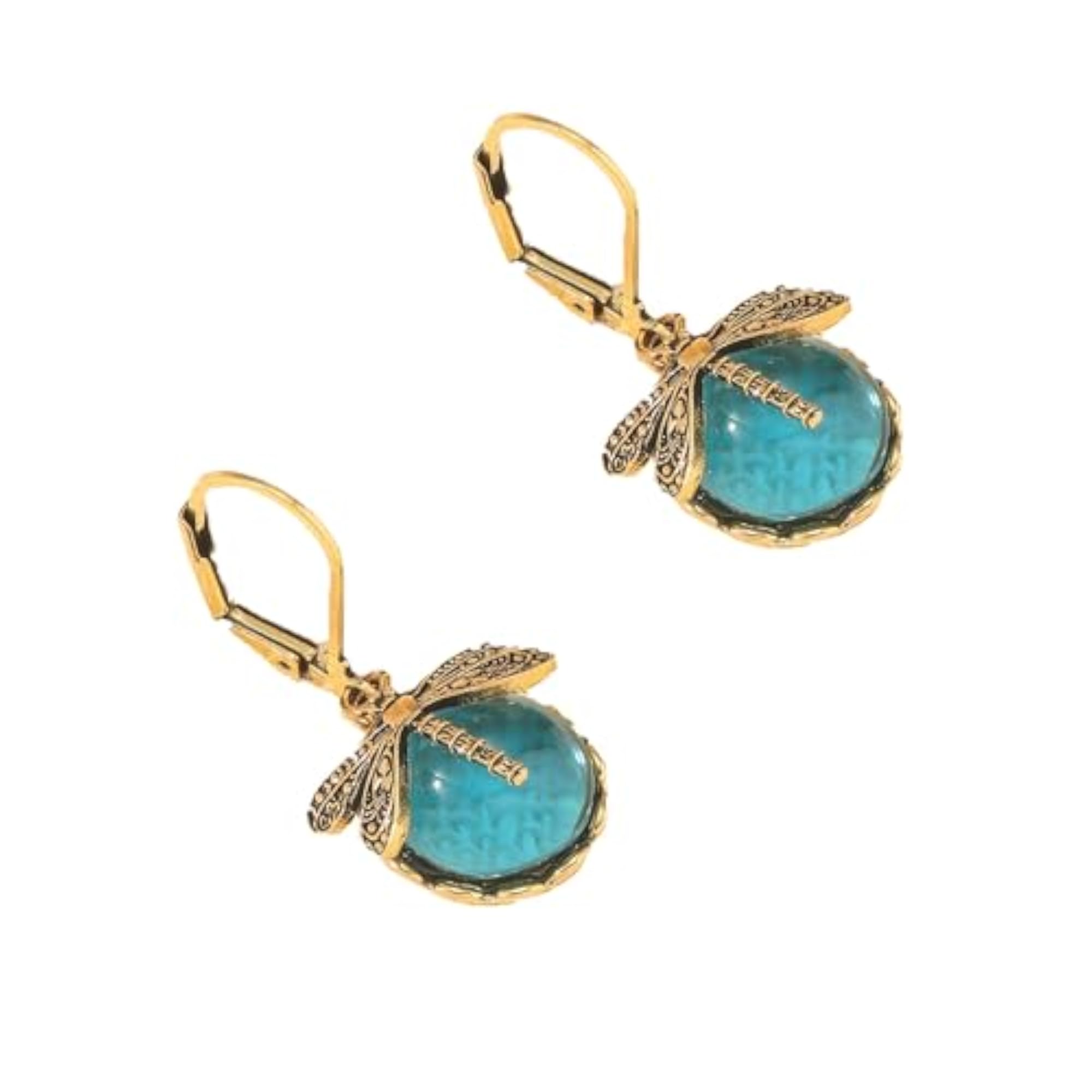 Vintage Rhinestone Crystal Dangle Dragonfly Earrings