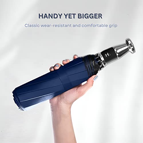Image of GINOYA BROTEHRS Automatic Open & Close Umbrella with UV Protection - Large Windproof Stick & Compact Folding Travel Umbrella, Waterproof Heavy Duty Frame for Men & Women