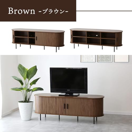 DORIS ドリス テレビ台 テレビボード 幅120cm 蛇腹扉 蛇腹 タンブールドア ローボード リビングボード 木目調 北欧 木製 収納 スライド扉 TV台 可動棚 脚付き ロータイプ ナチュラル テレビボードベローズ120cm 【18258】 [5]