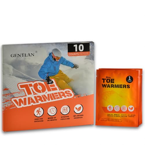 GENTLAN 10 Counts Toe Warmers Disposable,Natural Odorless Toe Warmers for Feet,Up to 8 Hours Long Lasting Heat,Air Activated Foot Warmer with Adhesive