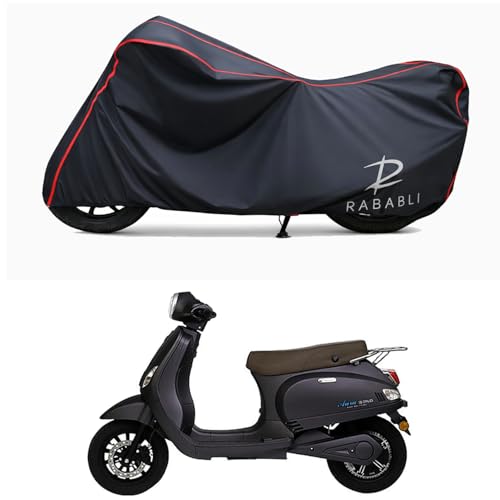 Image of Waterproof Bike Body Cover Compatible for | Benling Aura STD | Taffeta Fabric, Red Piping Design, Bottom Elastic Fit | Dustproof, Sun UV & Rain Protection for All Bikes