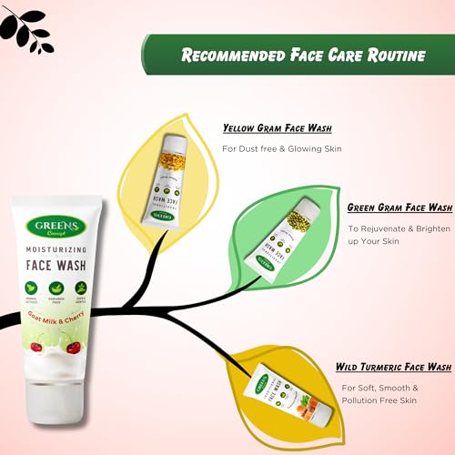 Image of Green's Concept Goat Milk Face Wash, 120ml | Hydrating & Moisturizing Face Wash with Cherry Extract for Anti-Aging & Dark Spots | Youthful and Radiant Glow