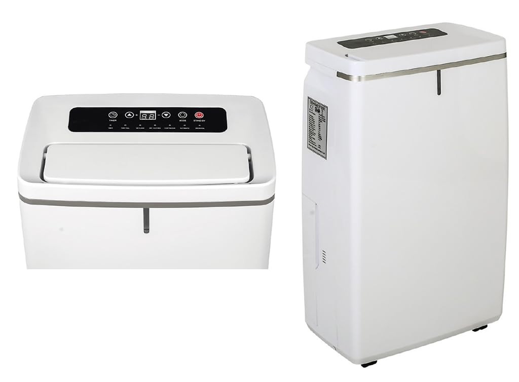 Deshumidificador 20 litros, programador digital, control de humedad, ideal para espacios húmedos, previene moho y mejora el ambiente.