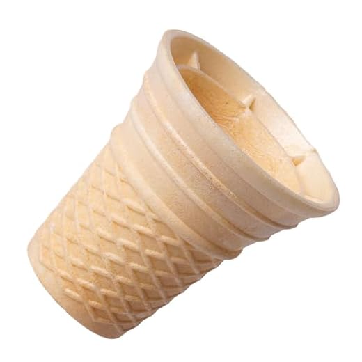 Bazko Klassischer Waffelbecher | halbsüße Eiswaffeln 7 cm / 6,6 cm | 340 Stück | knusprige Eiswaffel Softeisbecher für Gelato, Sorbet | vegan