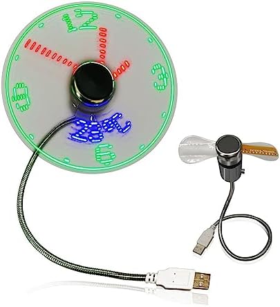 Clock Fan. Amazon Club Bollywood® Led Clock Fan with Temperature Desktop Flexible Cooling ...