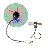 Generic Led Clock Fan with Temperature Desktop Flexible Cooling Fan for Desk Office - Image 3
