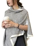 Shawl Wraps for Women Elegant Winter Cashmere Pashmina Shawls Buttons Poncho Sweater Cape Cardigan Neck Warmer Scarf