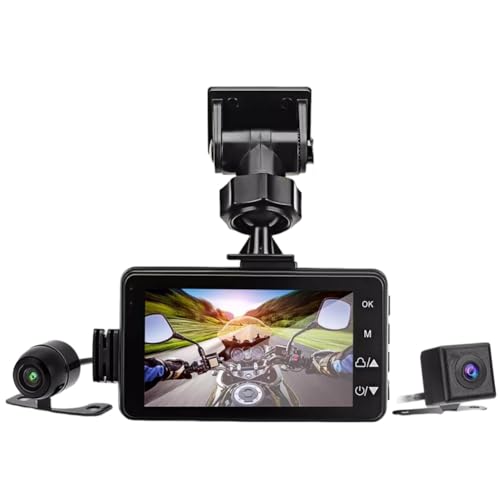 Cámara DVR para moto impermeable con grabación dual frontal y trasera
