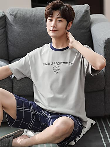 YUTCRTIP Pigiama da Uomo, Pigiama Uomo in Cotone