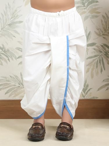 Image of POLKA TOTS 100% Cotton Elegant Traditional Dhoti Kurta Set for Baby Boys | Ultra-soft Cotton Ethnic Dress for Festivals and Weddings | Traditional Angrakha Dress for Kids Boys