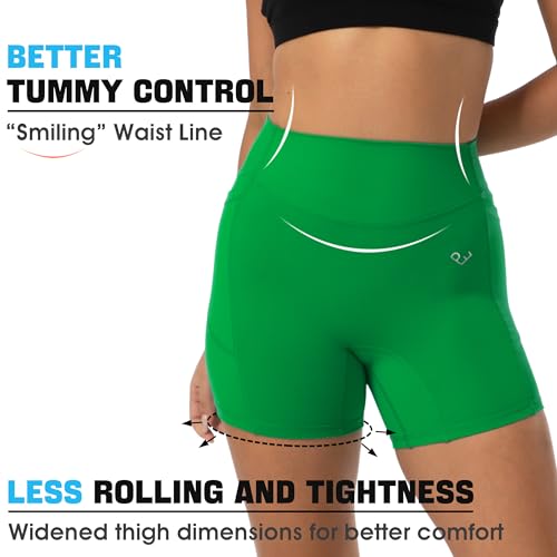 Women's Yoga Shorts with Pockets, High Waist Workout Running Gym Shorts Buttery Soft 5'' Inseam for Women2