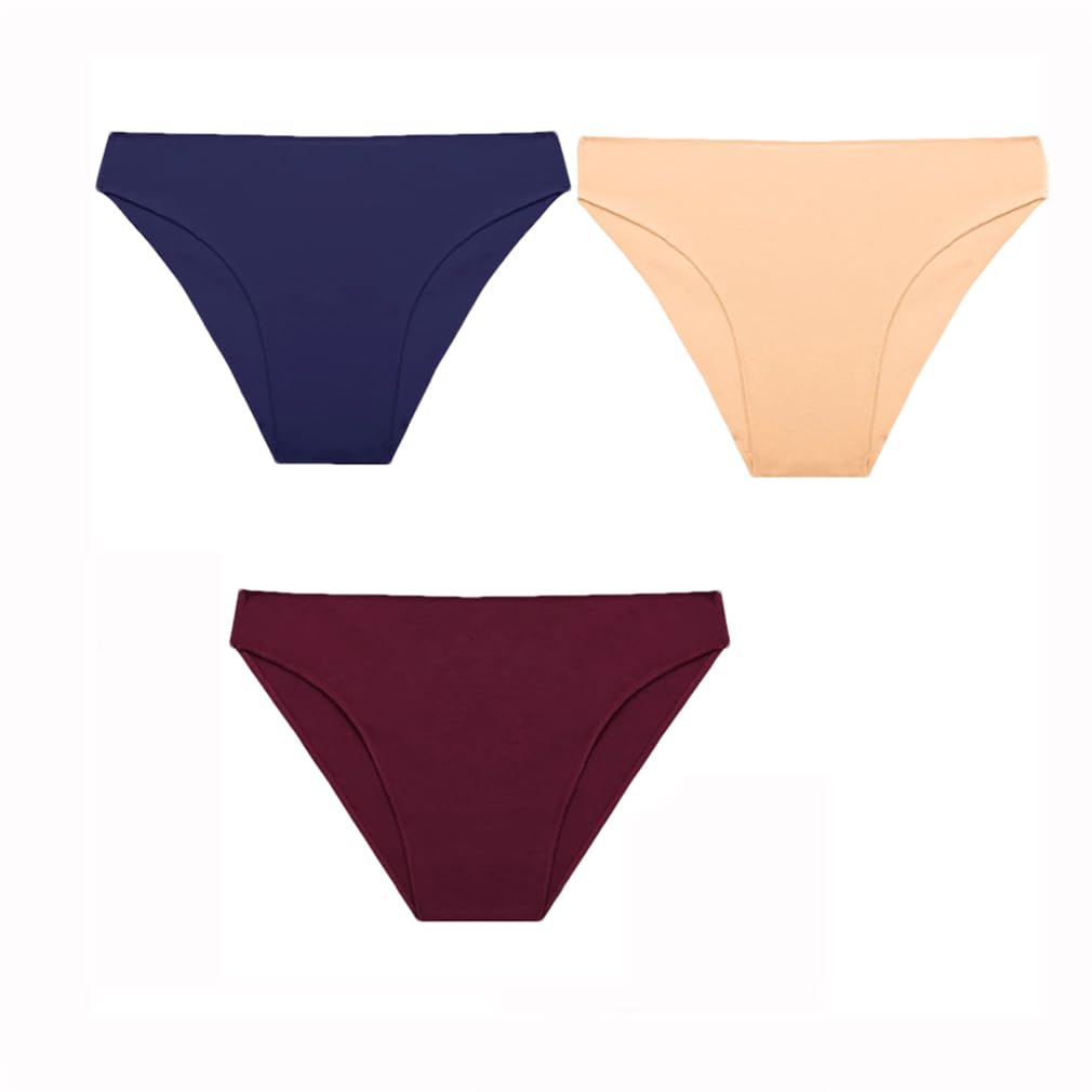 3PCS Set Panties Women Cotton Bikini Panties Woman Underwear Soft Breathable Underpants Solid Colors