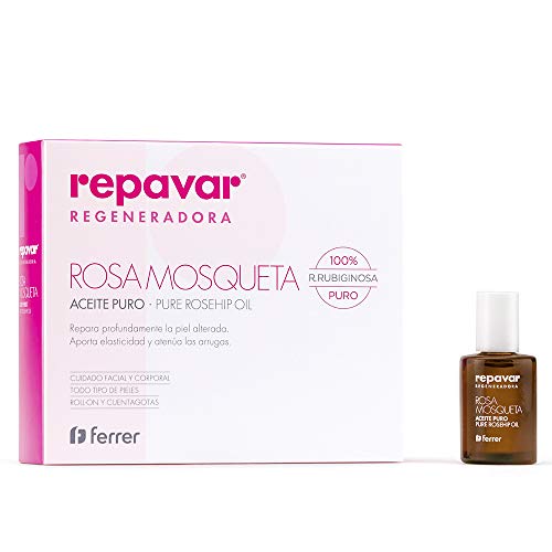Repavar - Aceite 100% Puro Rosa Mosqueta R. rubiginosa, Alta Capacidad Regeneradora, Repara Profundamente Cicatrices, Quemaduras y Estrías, Con 2 Aplicadores Roll On y Cuentagotas -15 ml Repavar - Aceite 100% Puro Rosa Mosqueta R. rubiginosa, Alta Capacidad Regeneradora, Repara Profundamente Cicatrices, Quemaduras y Estrías, Con 2 Aplicadores Roll On y Cuentagotas -15 ml